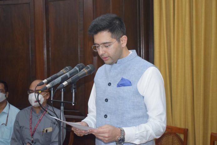 Raghav Chadha has been sworn in as a Rajya Sabha member