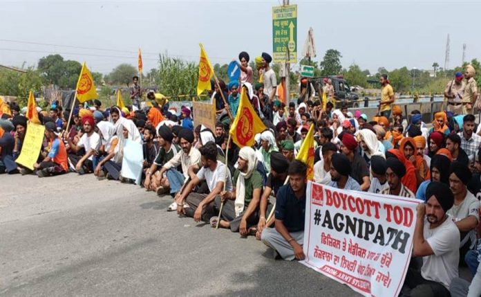 Sri Anandpur Sahib, Opposition to Agneepath, Chandigarh-Nangal highway blocked