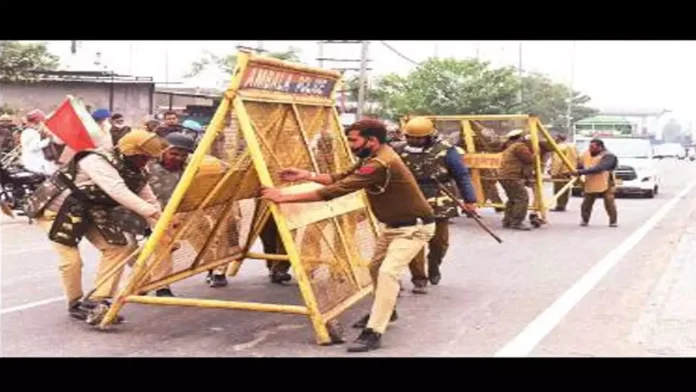 Barricading At Shambhu Barrier