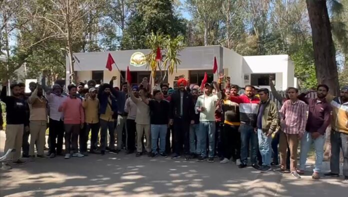 Protest By Chhatbir Workers Union